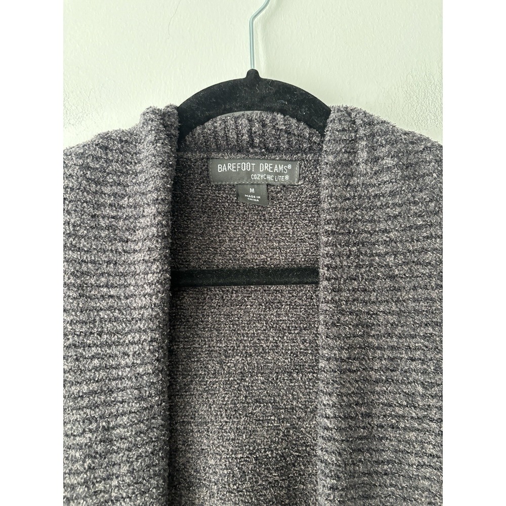Barefoot Dreams Women's Sweater Cozychic Lite Circle Cardi‎ Wrap Grey Brown Sz M - Picture 5 of 10